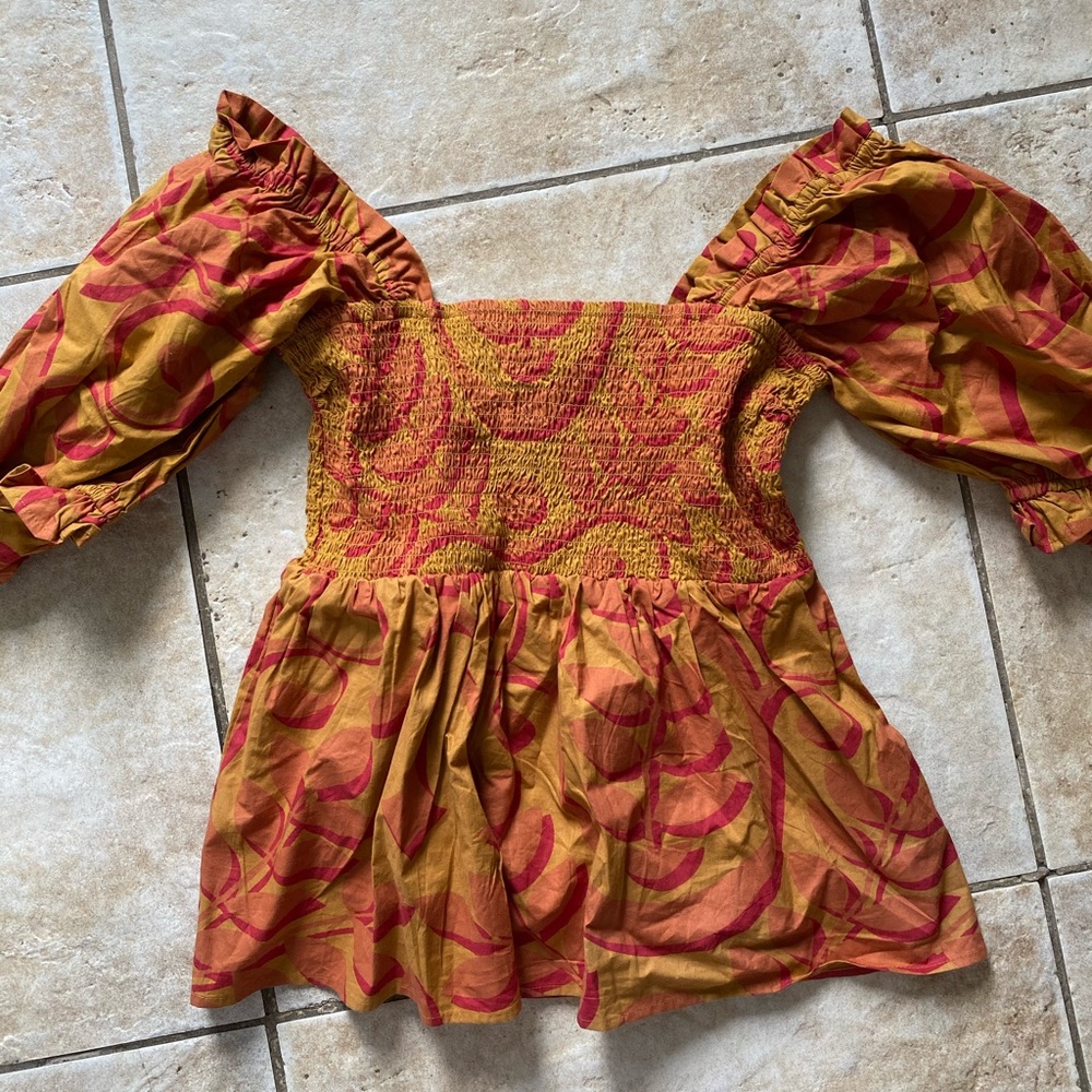 Anthropologie (Porridge brand) smocked blouse